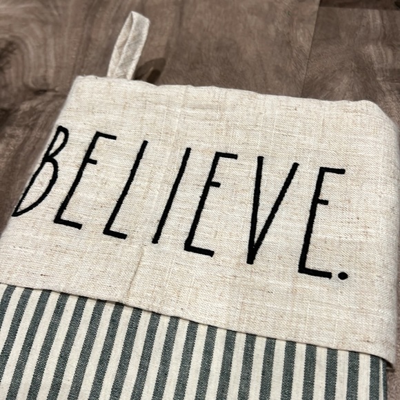 RAE DUNN striped stocking - NEW Without tag - BELIEVE - Picture 2 of 3